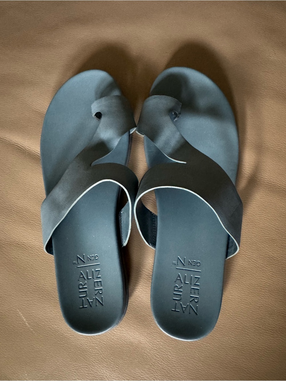 Naturalizer Blue Crisscross Slide Sandals